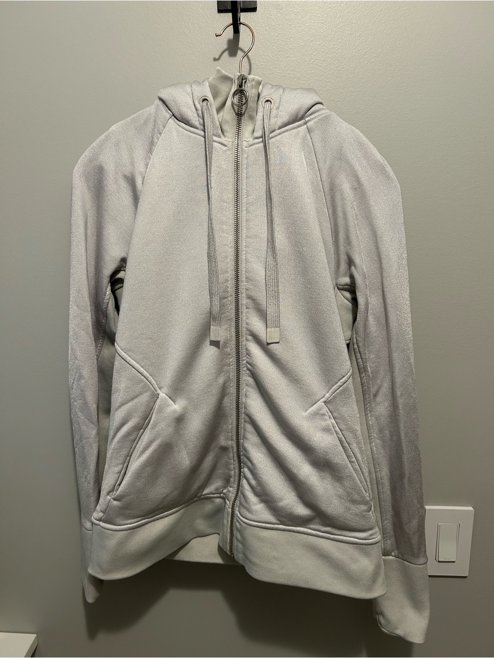 Athleta Cream Full-Zip Hooded Jacket